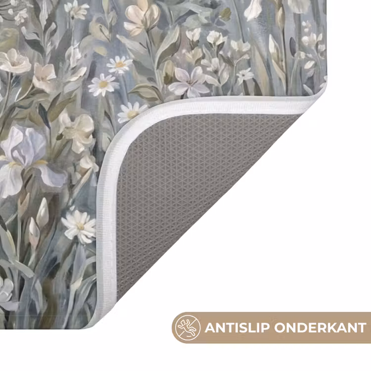 Bloemen - Botanisch - Blauw Badmat klein -USP_AntislipNL