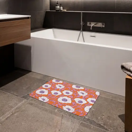 Bloemen - Grafisch - Oranje Badmat klein 997 -sfeer3