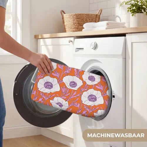 Bloemen - Grafisch - Oranje Badmat klein 997 -USP_WasbaarNL
