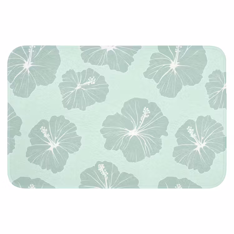Bloemen - Hibiscus - Mint Badmat klein 997 -3d