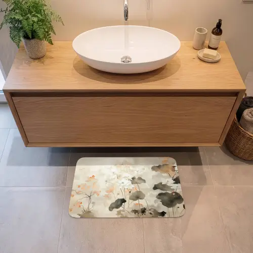 Bloemen - Japandi - Wabi sabi Badmat klein -sfeer1