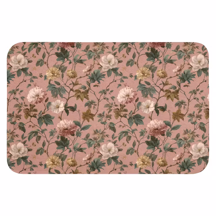 Bloemen - Klassiek - Roze Badmat klein 997 -3d