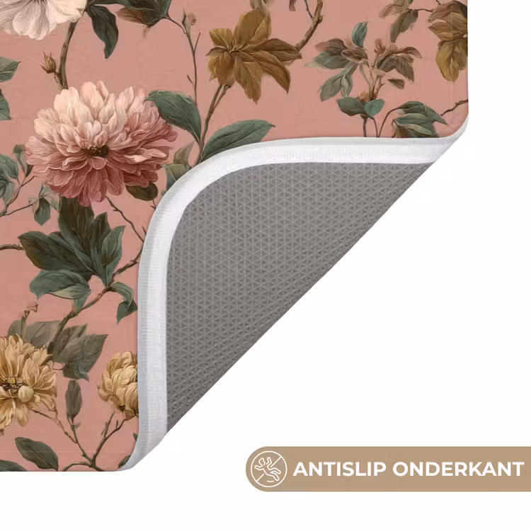 Bloemen - Klassiek - Roze Badmat klein 997 -USP_AntislipNL
