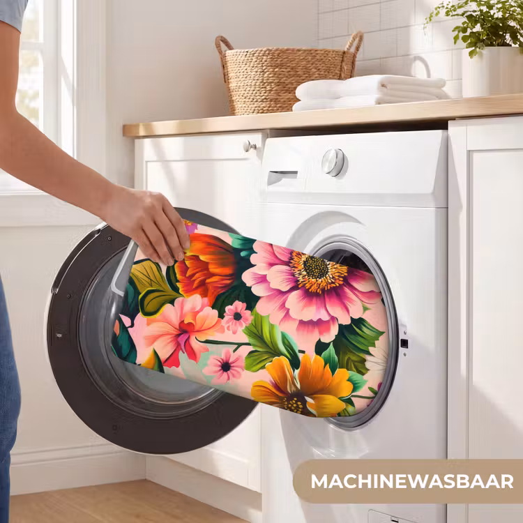 Bloemen - Kleurrijk - Roze Badmat klein -USP_WasbaarNL