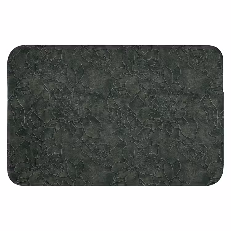Bloemen - Lijnen - Groen Badmat klein 997 -3d