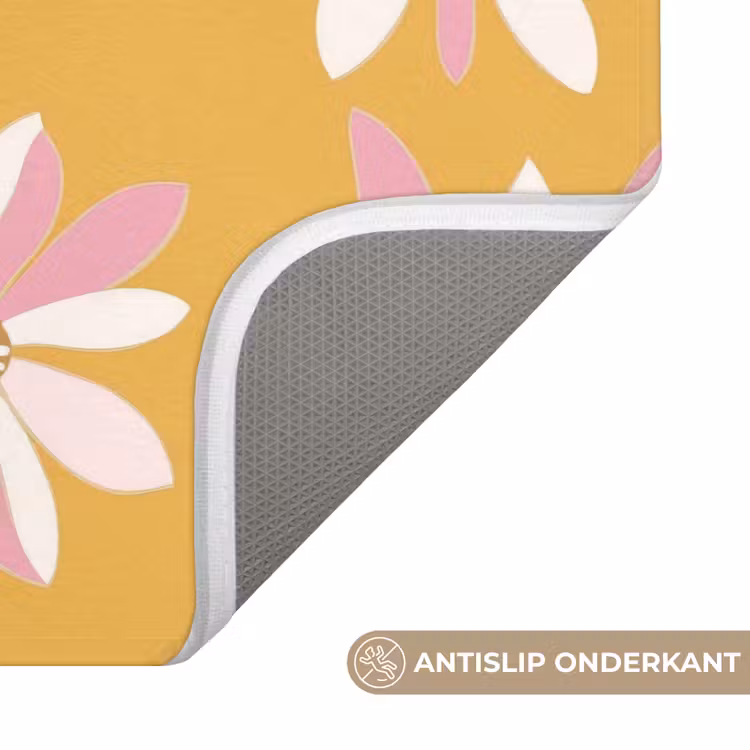 Bloemen - Modern - Geel Badmat klein 997 -USP_AntislipNL
