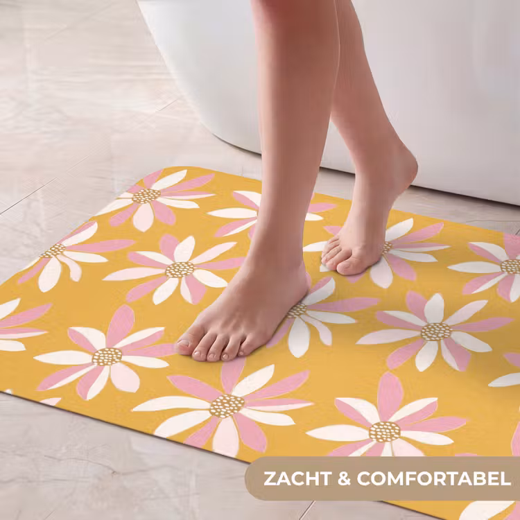 Bloemen - Modern - Geel Badmat klein 997 -USP_ZachtNL