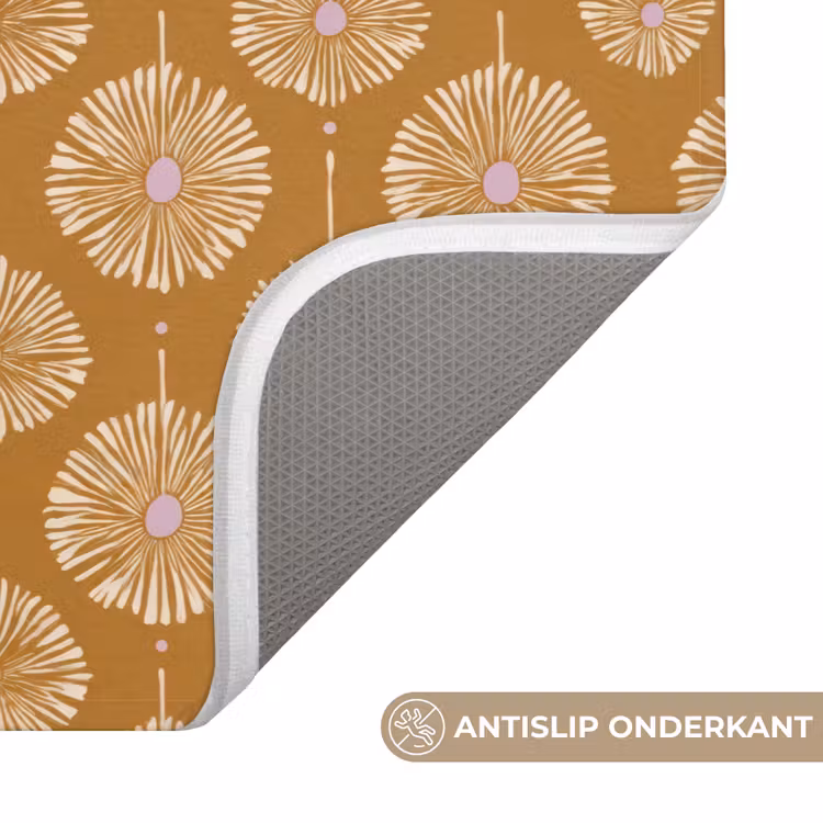 Bloemen - Modern - Oker Badmat klein 997 -USP_AntislipNL