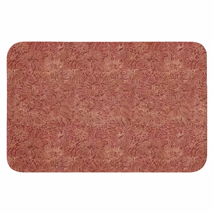 Bloemen - Motief - Rood Badmat klein 997 -3d