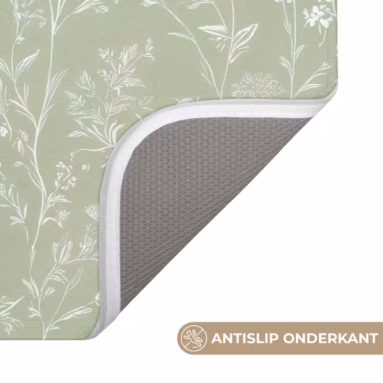 Bloemen - Patroon - Groen Badmat klein 997 -USP_AntislipNL