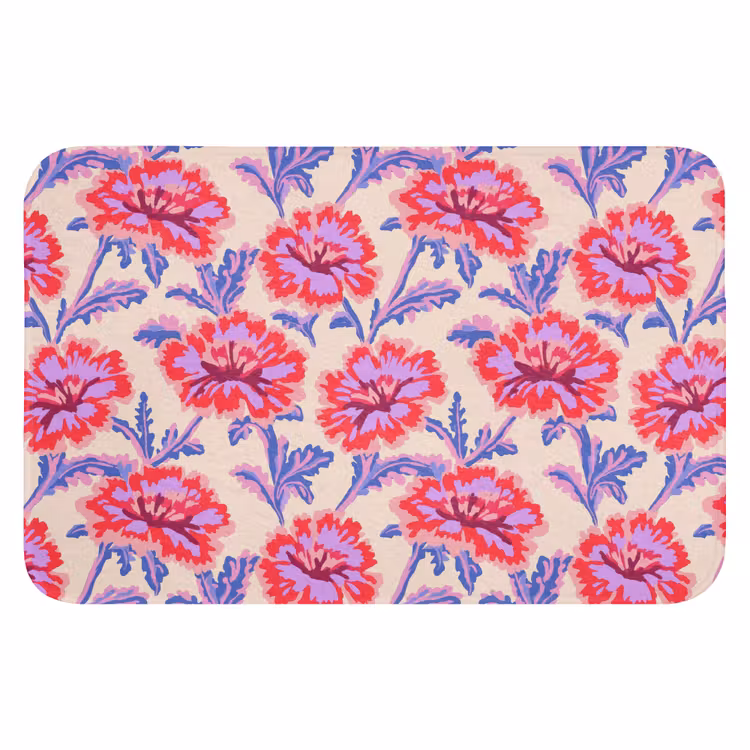 Bloemen - Patroon - Meerkleurig Badmat klein 997 -3d