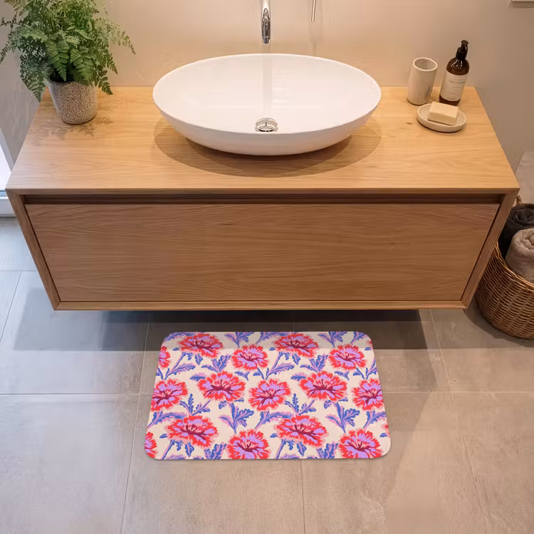 Bloemen - Patroon - Meerkleurig Badmat klein 997 -sfeer1