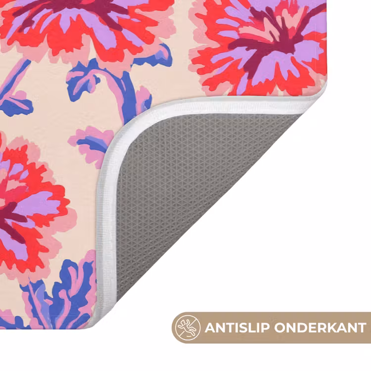 Bloemen - Patroon - Meerkleurig Badmat klein 997 -USP_AntislipNL