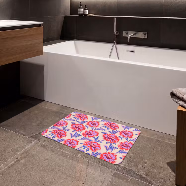 Bloemen - Patroon - Meerkleurig Badmat klein 997 -sfeer3