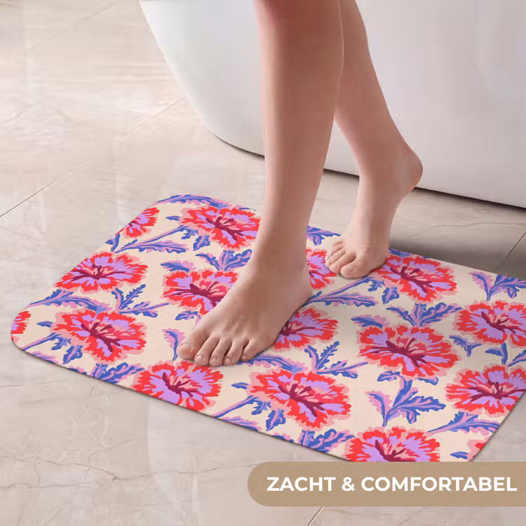 Bloemen - Patroon - Meerkleurig Badmat klein 997 -USP_ZachtNL
