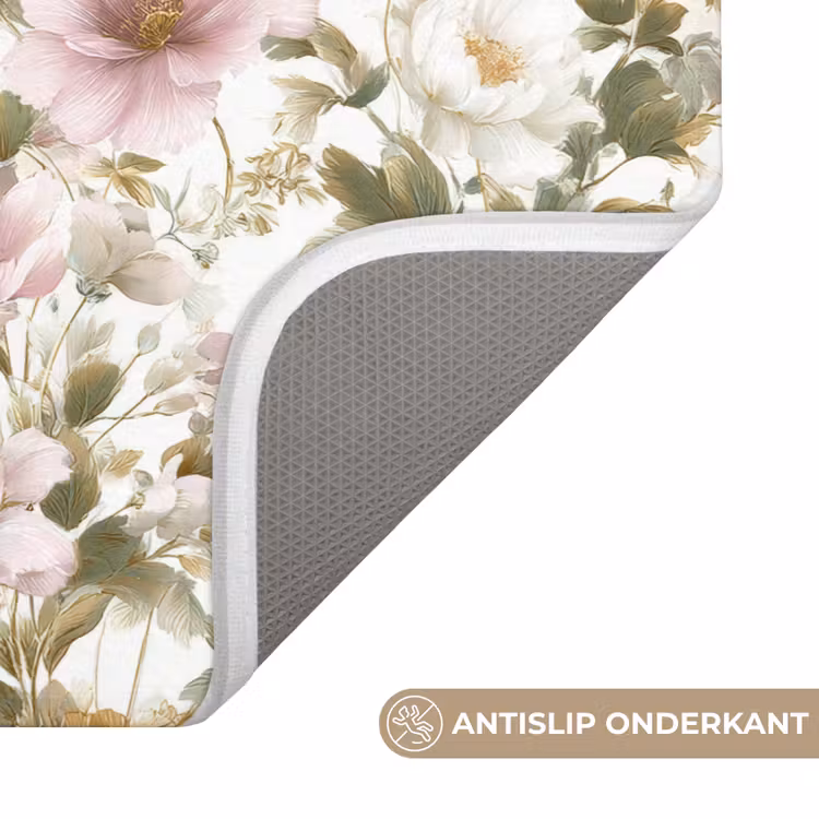 Bloemen - Patroon - Pastel Badmat klein 997 -USP_AntislipNL