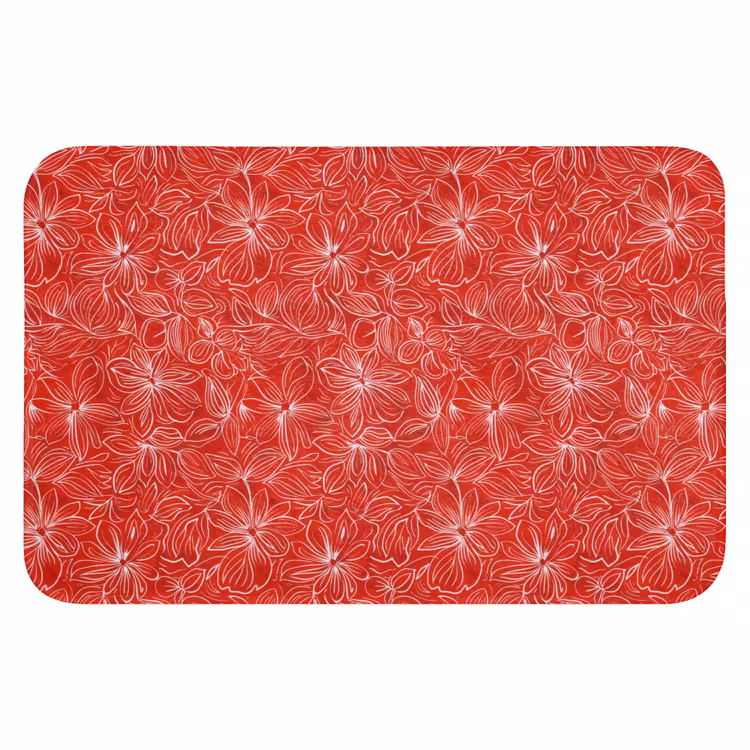 Bloemen - Patroon - Rood Badmat klein 997 -3d