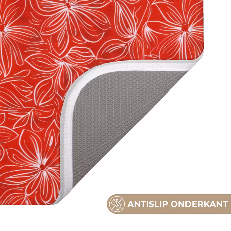 Bloemen - Patroon - Rood Badmat klein 997 -USP_AntislipNL