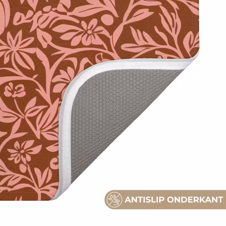 Bloemen - Print - Roze Badmat klein 997 -USP_AntislipNL