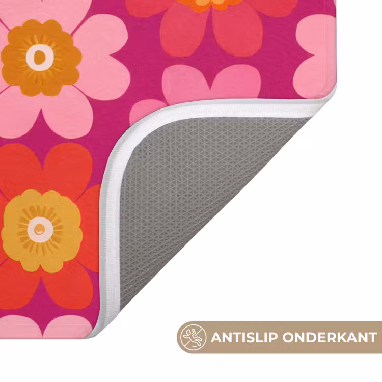 Bloemen - Retro - Kleurrijk Badmat klein 997 -USP_AntislipNL