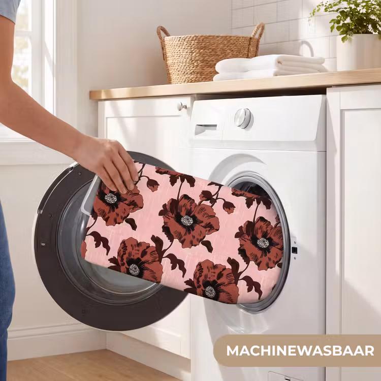 Bloemen - Retro - Rood Badmat klein 997 -USP_WasbaarNL