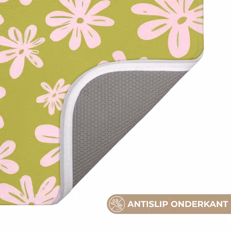 Bloemen - Roze - Getekend - Patroon Badmat klein -USP_AntislipNL