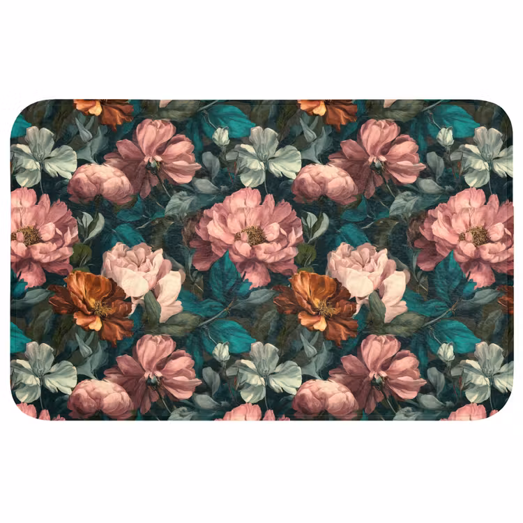 Bloemen - Schilderachtig - Patroon - Roze Badmat klein 997 -3d