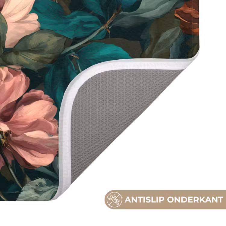 Bloemen - Schilderachtig - Patroon - Roze Badmat klein 997 -USP_AntislipNL