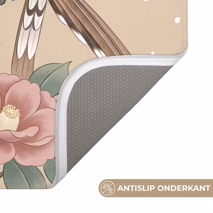 Bloemen - Vogels - Bloemen Badmat klein -USP_AntislipNL