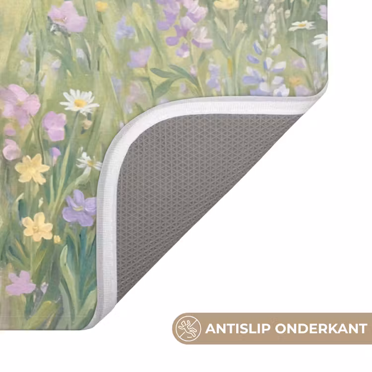 Bloemenveld - Heuvels - Kleurrijk Badmat klein -USP_AntislipNL