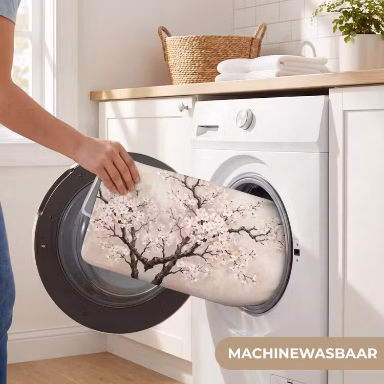 Bloesem - Illustratie - Taupe Badmat klein -USP_WasbaarNL