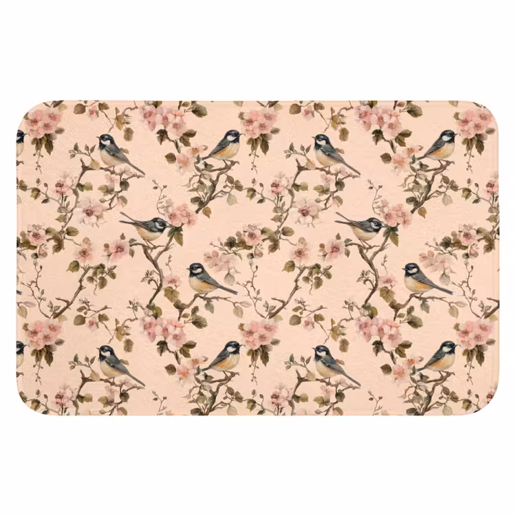 Bloesem - Koolmees - Roze Badmat klein 997 -3d