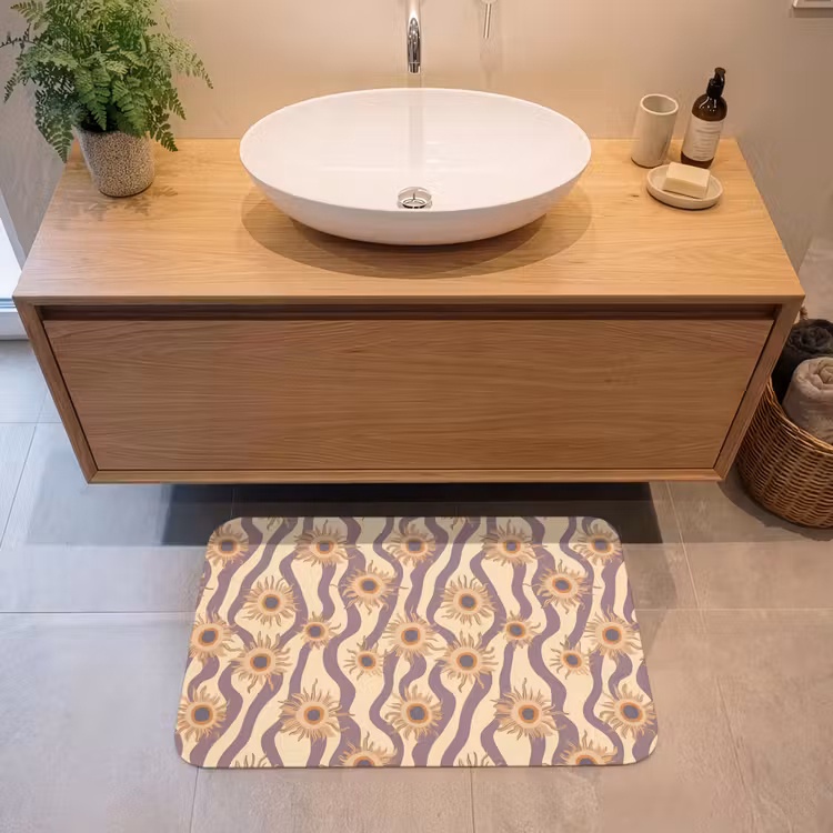 Bohemian - Vibe - Lavendelpaars Badmat klein 997 -sfeer1