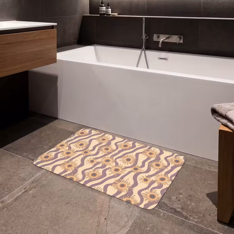 Bohemian - Vibe - Lavendelpaars Badmat klein 997 -sfeer3