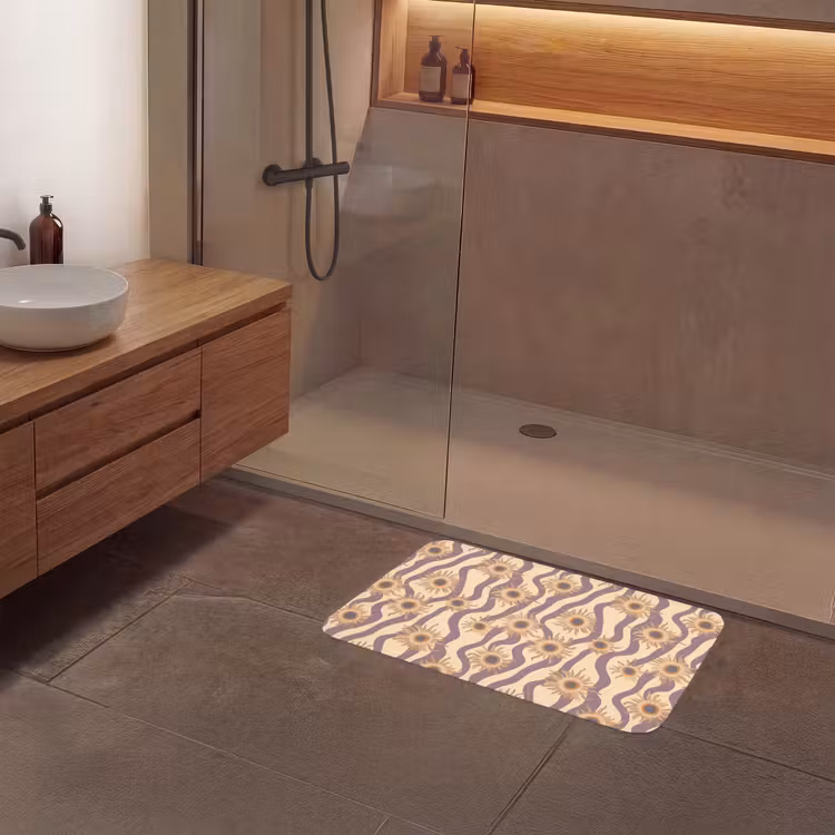 Bohemian - Vibe - Lavendelpaars Badmat klein 997 -sfeer2
