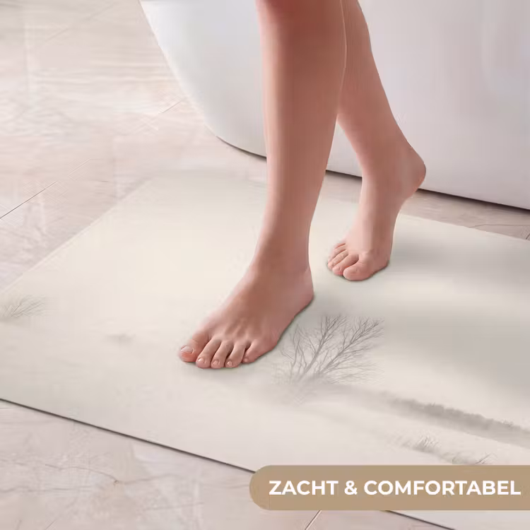Boom - Mist - Sneeuw - Winter - Minimalistisch Badmat middel -USP_ZachtNL