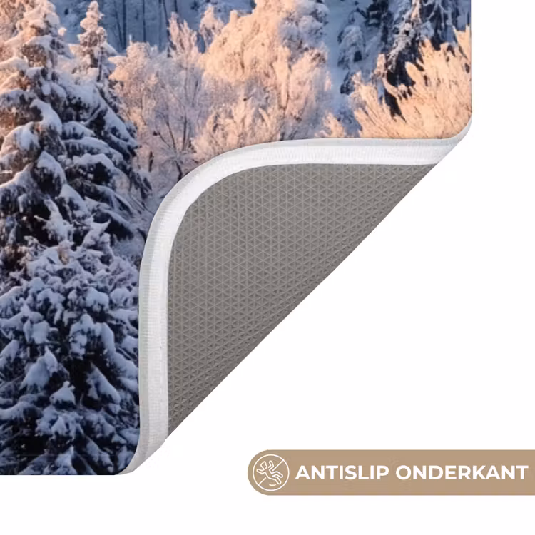 Bos - Bergen - Goud - Winter - Warm Badmat middel -USP_AntislipNL