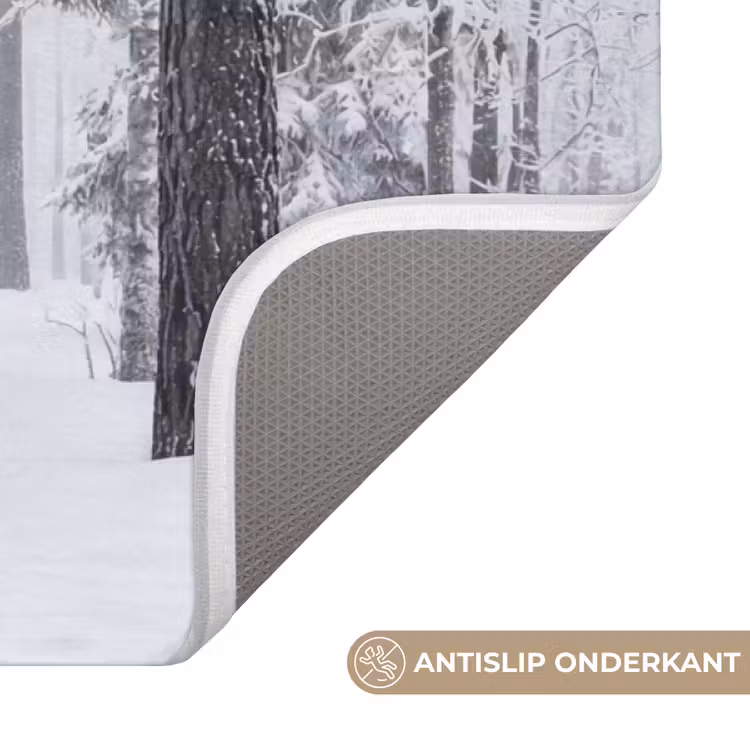Bos - Sneeuw - Pad - Winter - Stilte Badmat middel -USP_AntislipNL