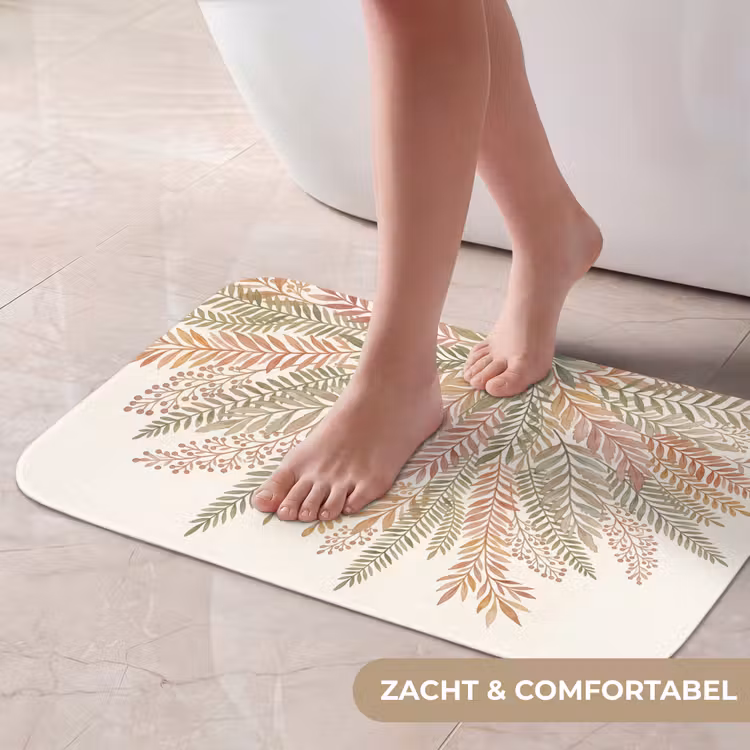 Botanisch - Aquarel - Kleurrijk Badmat klein -USP_ZachtNL