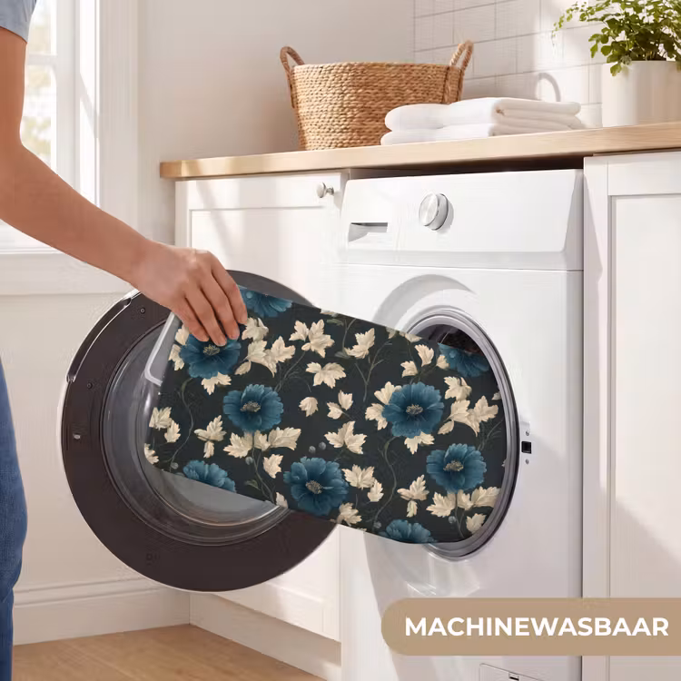 Botanisch - Bloemen - Blauw Badmat klein 997 -USP_WasbaarNL