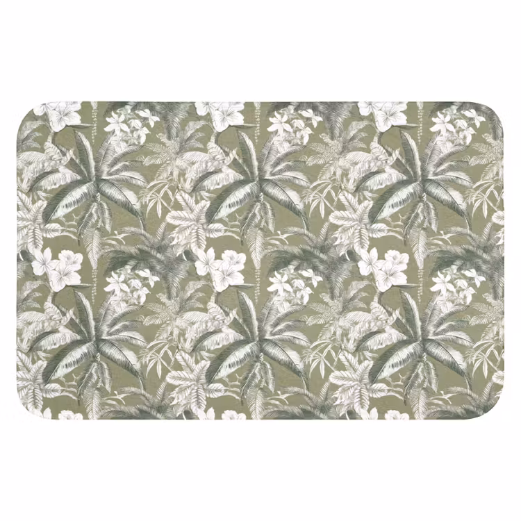 Botanisch - Bloemen - Groen Badmat klein 997 -3d