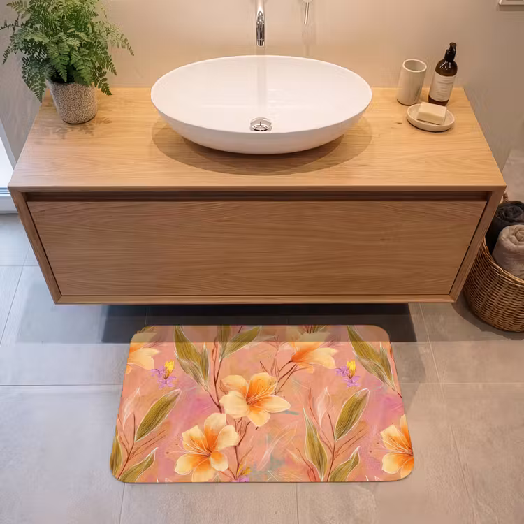 Botanisch - Bloemen - Kleurrijk Badmat klein 997 -sfeer1
