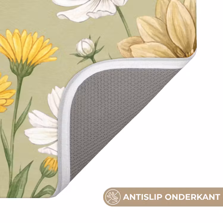 Botanisch - Bloemen - Kleurrijk Badmat middel -USP_AntislipNL