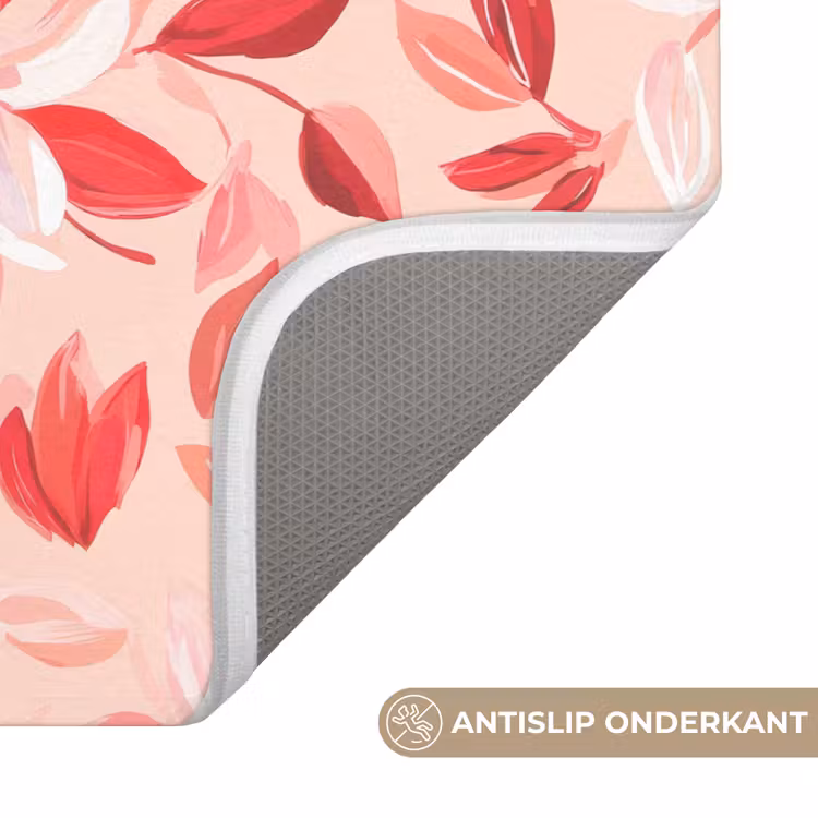 Botanisch - Bloemen - Rood Badmat klein 997 -USP_AntislipNL