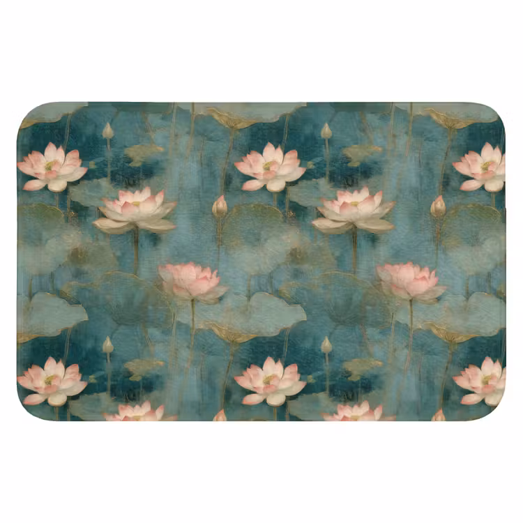 Botanisch - Bloemen - Roze Badmat klein 997 -3d