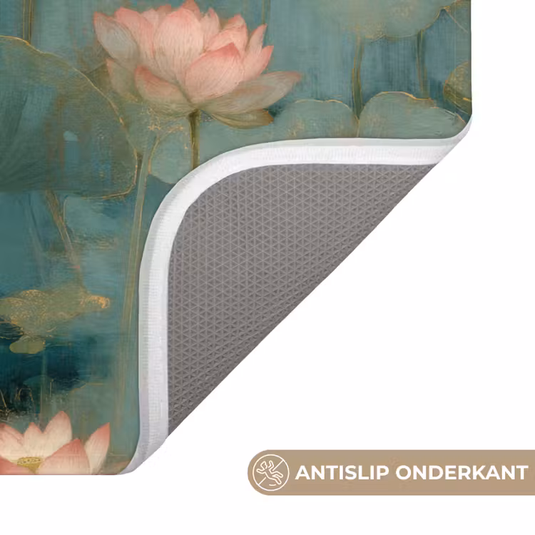 Botanisch - Bloemen - Roze Badmat klein 997 -USP_AntislipNL