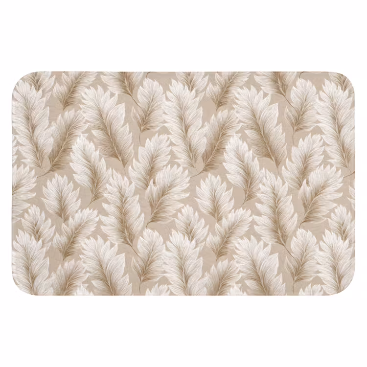 Botanisch - Patroon - Beige Badmat klein 997 -3d