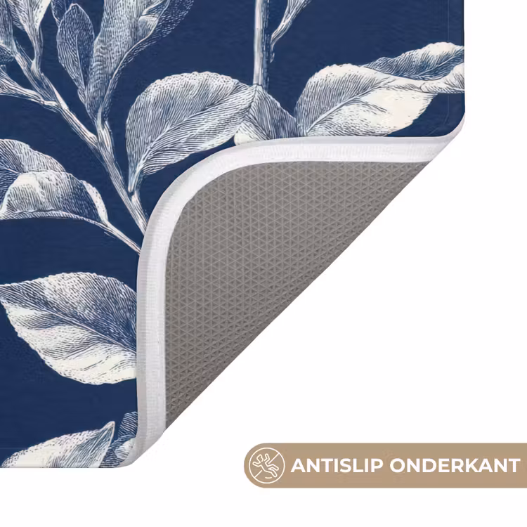 Botanisch - Patroon - Blauw Badmat klein 997 -USP_AntislipNL