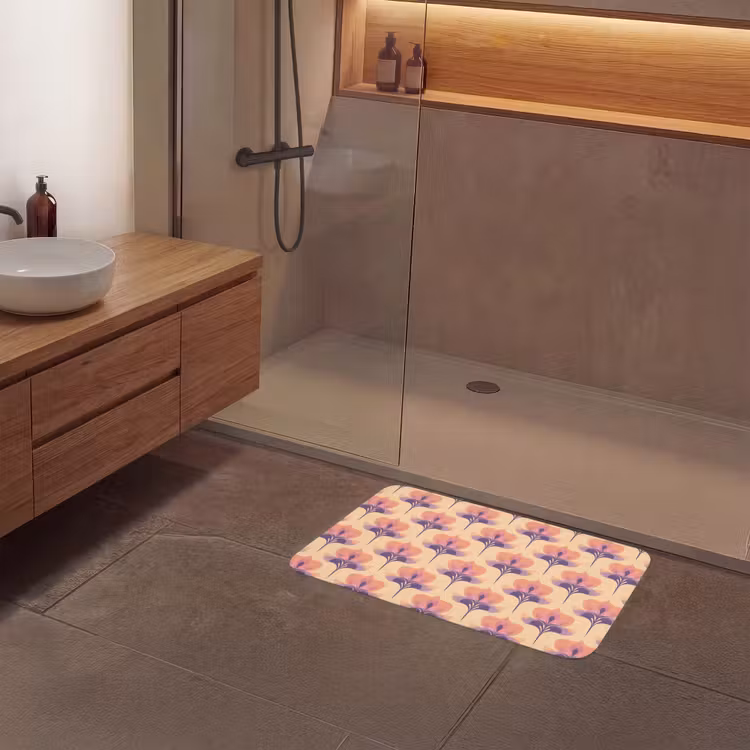 Botanisch - Patroon - Pastel Badmat klein 997 -sfeer2