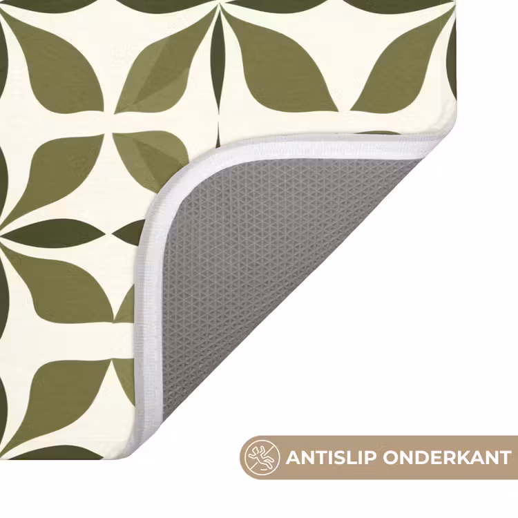 Botanisch - Retro - Groen Badmat klein 997 -USP_AntislipNL